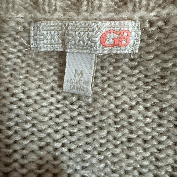 GB Gianni Bini Women's Woven Sweater Southwestern Aztec Beige Pink Blue, Medium - Picture 3 of 4